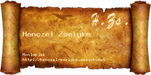 Henczel Zselyke névjegykártya